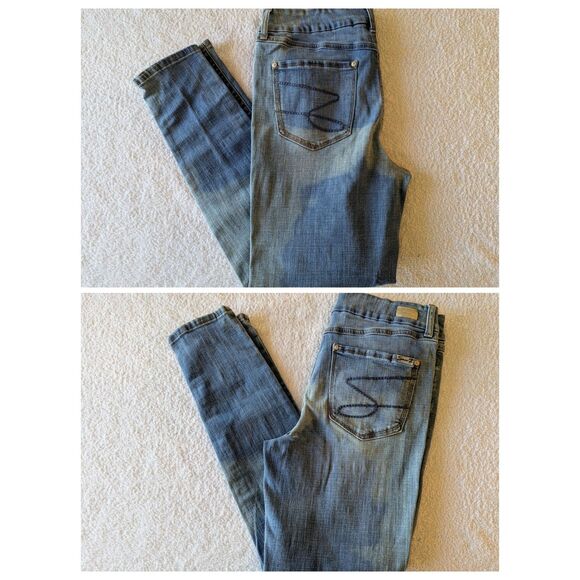 Seven7 Tummyless High Rise Skinny distressed denim jeans  Sz 12 - Picture 8 of 10